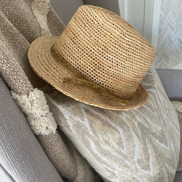 Scala Pronto Crocheted Raffia Fedora Hat One Size Fits Most Adustable Summer - Picture 2 of 5